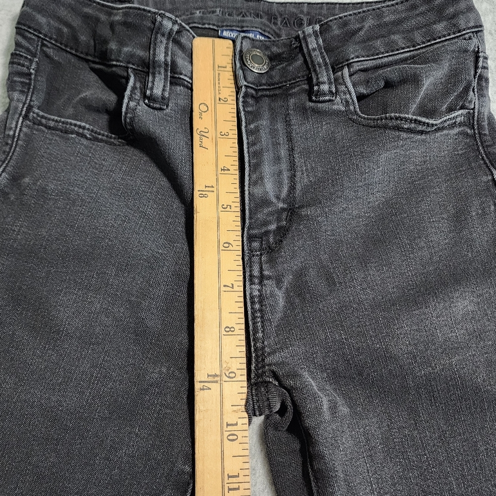 American Eagle Hi Rise Jegging Womens Size 2 Long Black Stretch Denim Jeans - Picture 15 of 16